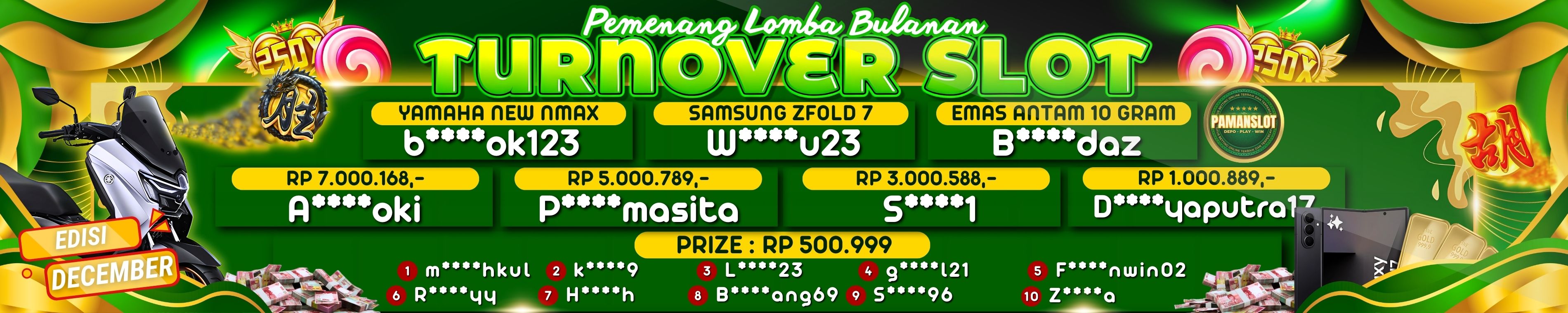 PEMENANG TO BULANAN SLOT